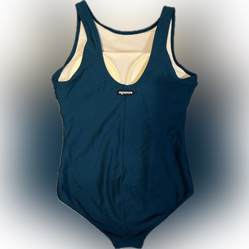 Aquamore Chlorine Resistant Deep Ocean High Neck One-Piece size 8 - Picture 4 of 16